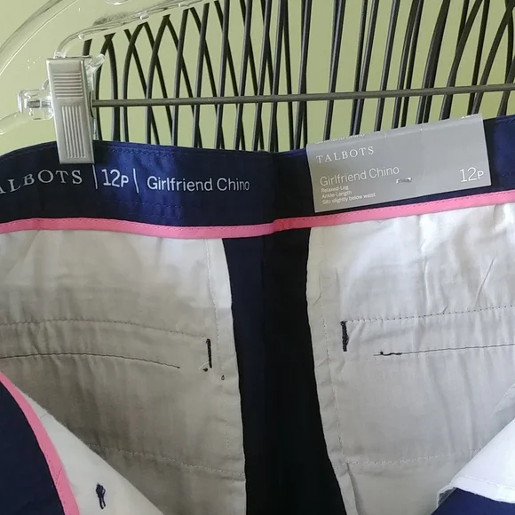 NWT, "TALBOTS" SIZE 12P, ankle length/relaxed legs, 98% COTTON/2% SPANDEX PANTS - Picture 4 of 10